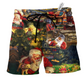 Christmas Santa Train Beach Shorts For Beach Days And Thoughtful Gift Giving