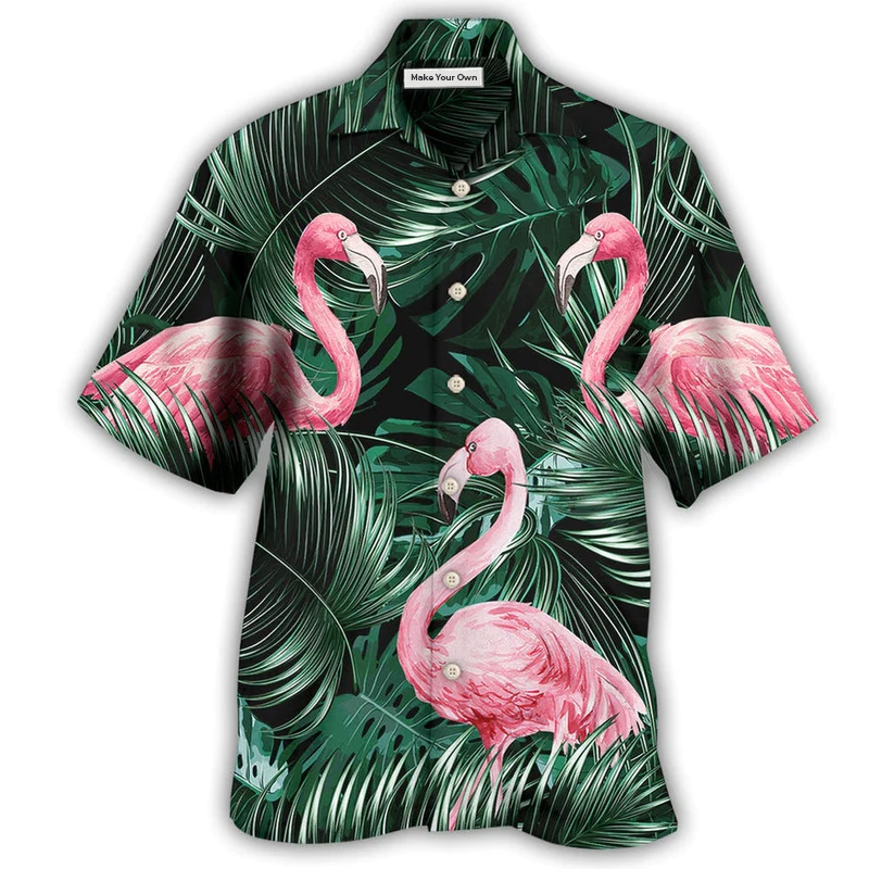 Flamingo Hawaiian Shirt For Vacation Days And Relaxed Coastal Outings