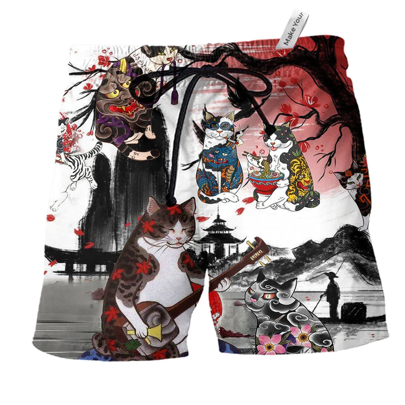 Cat Beach Shorts For Island Getaways And Versatile Outdoor Wear