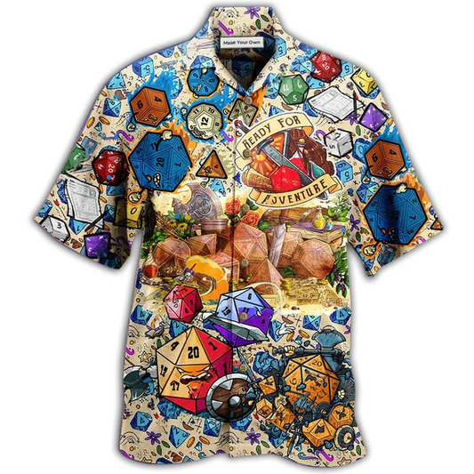 Tabletop Dice Twinkle Ready Adventure Hawaiian Shirt Artwork View For Coastal Escapes And Resort Style