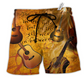 Guitar The Music Is In The Silence Hawaiian Beach Shorts For Beach Days And Casual Style