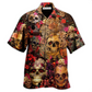 Floral Sugar Skull Hawaiian Shirt For Beach Vacations Casual Parties And Warm Weather Style