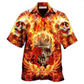 Rose Flame Skull Hawaiian Shirt For Tropical Travel Beach Gatherings And Comfortable Wear