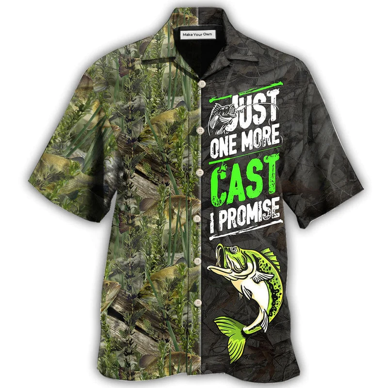 Fishing Cast Promise Hawaiian Shirt Artwork Detail For Resort Trips And Outdoor Activities