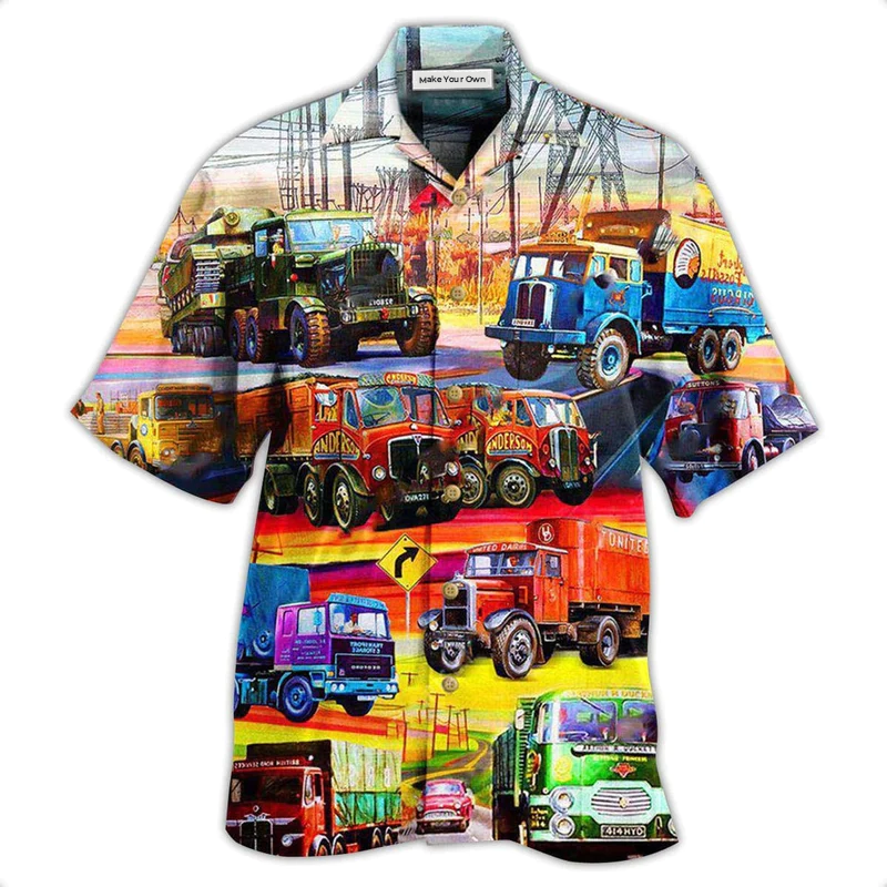 Truck Street Driver Journey Ride Hawaiian Shirt For Vacation Days And Relaxed Coastal Outings