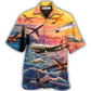 Dreamy Airplane Flight Hawaiian Shirt For Coastal Adventures And Warm Weather Wear
