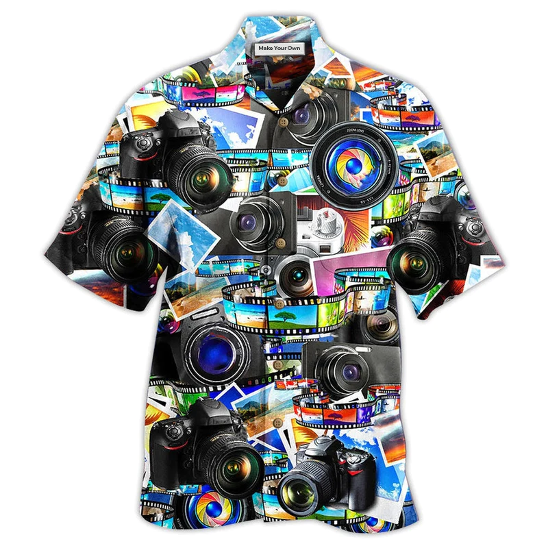 Camera Hawaiian Shirt Pattern View For Relaxed Warm Weather Outfits