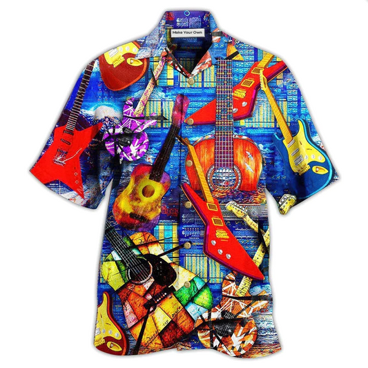 Guitar Hawaiian Shirt For Summer Travel Coastal Events And Thoughtful Gift Giving