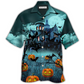 Dark Halloween Night Pumpkin Hawaiian Shirt Design View For Resort Travel And Thoughtful Gifting
