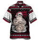 Festive Christmas Santa Hawaiian Shirt All Over Print Detail For Outdoor Gatherings