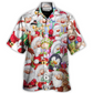 Happy Christmas Santa Friends Together Hawaiian Shirt Artwork Detail For Tropical Trips And Casual Outings