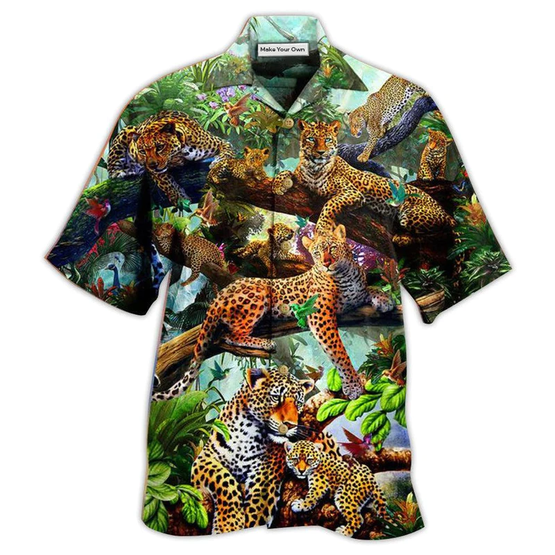 Catamount Trees Hawaiian Shirt Pattern View For Lightweight Everyday Style