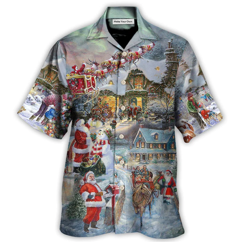 Christmas Year Santa Hawaiian Shirt Artwork View For Coastal Travel