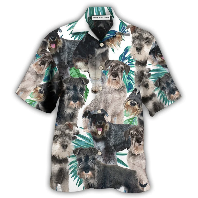 Tropical Dog Schnauzer Leaf Hawaiian Shirt For Warm Weather Adventures And Everyday Comfort