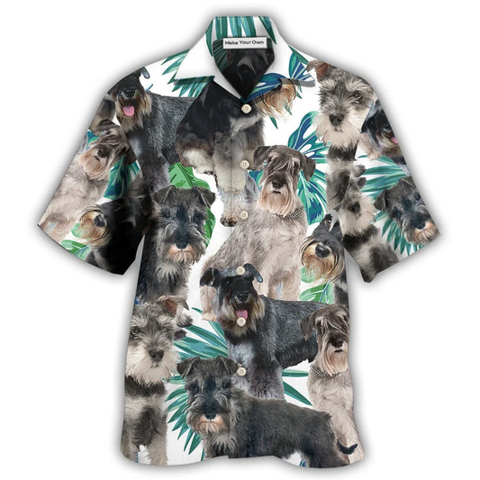 Tropical Dog Schnauzer Leaf Hawaiian Shirt For Warm Weather Adventures And Everyday Comfort