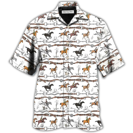 Horse Beautiful Jumping Hawaiian Shirt For Vacation Days And Relaxed Coastal Outings
