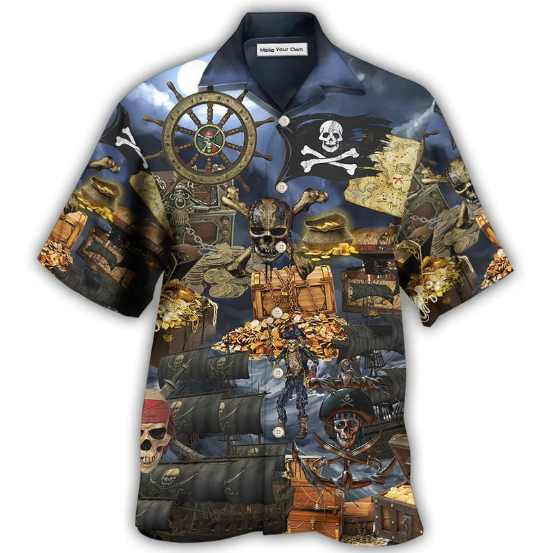 Pirate Hawaiian Shirt For Coastal Adventures Summer Events And Everyday Comfort