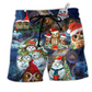 Owl Love Christmas Happy So Cute So Hawaiian Beach Shorts For Warm Weather Celebrations