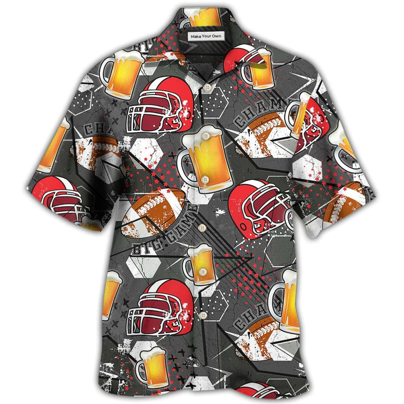 Rugby Beer Maybe People Hawaiian Shirt Pattern Detail For Vacation Travel And Daily Wear