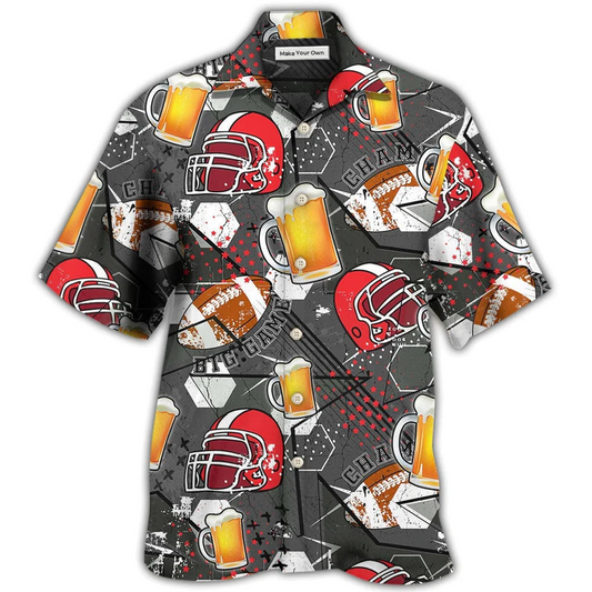 Rugby Beer Maybe People Hawaiian Shirt Pattern Detail For Vacation Travel And Daily Wear