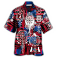 Norse Warrior Independence Day Compass Vegvisir Hawaiian Shirt For Vacation Days And Relaxed Coastal Outings