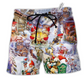 Christmas Oh Santa Claus Gnomes Snow Hawaiian Beach Shorts For Festive Vacation Wear