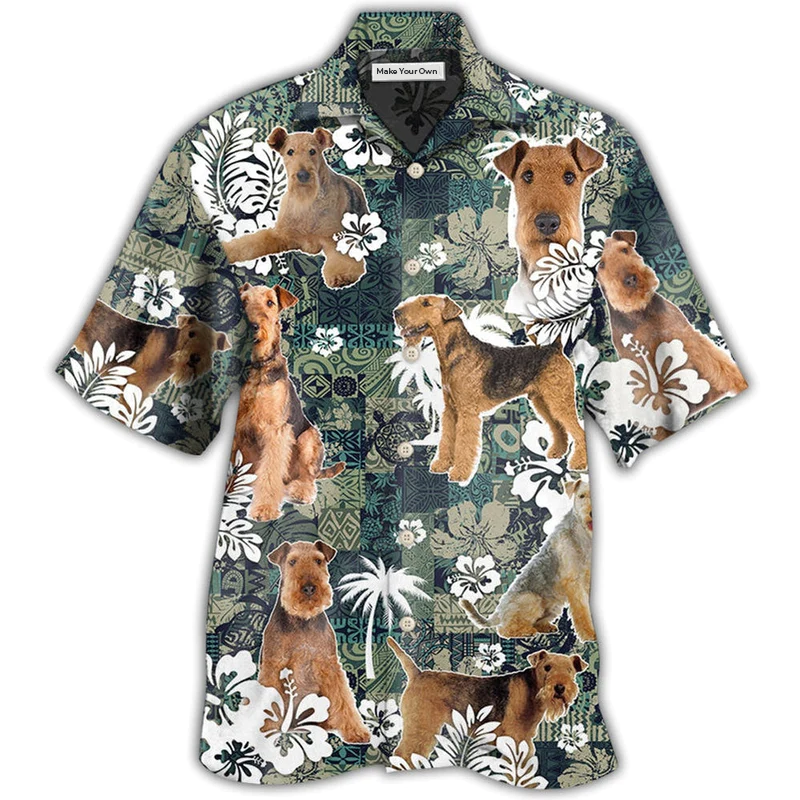 Tropical Dog Airedale Terrier Hawaiian Shirt For Warm Weather Adventures And Everyday Comfort