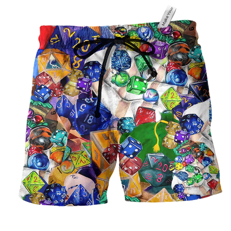 Fantasy Dice Dice Beach Shorts For Poolside Relaxation And Comfortable Daily Use