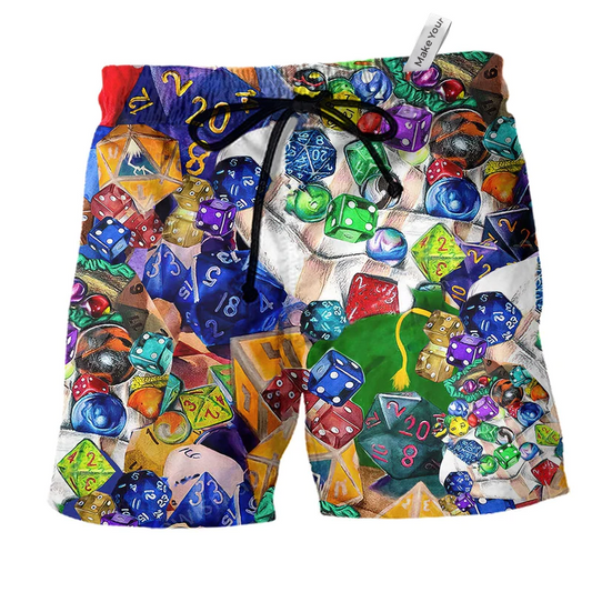 Fantasy Dice Dice Beach Shorts For Poolside Relaxation And Comfortable Daily Use