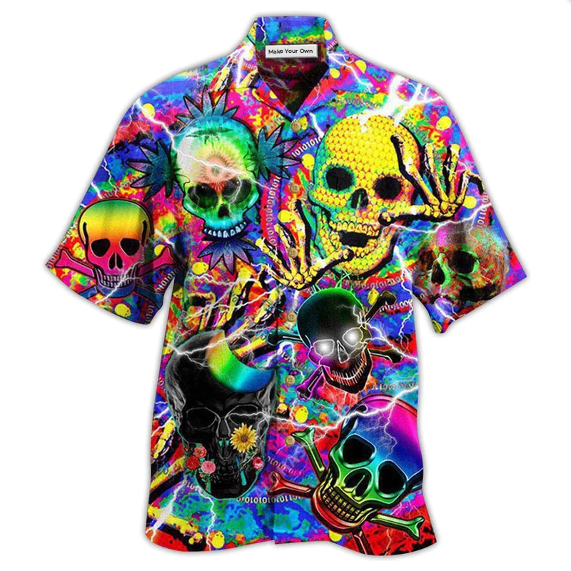 Skull Hawaiian Shirt For Resort Getaways Summer Adventures And Casual Gifting