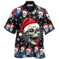 Christmas Skull Hawaiian Shirt For Tropical Escapes Resort Wear And Outdoor Celebrations