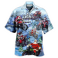 Festive Christmas Driving Hawaiian Shirt For Vacation Days And Relaxed Coastal Outings