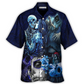 Gothic Dark Skull Hawaiian Shirt Artwork View For Tropical Vacations