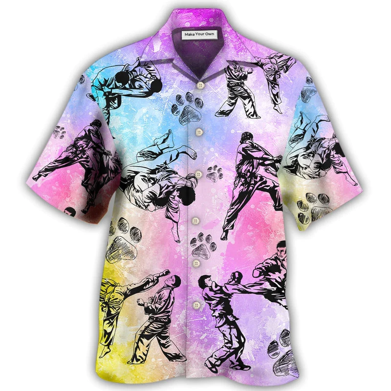 Karate Dogs Hawaiian Shirt For Summer Events And Casual Outdoor Wear