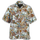 Vintage Owl Leaf Hawaiian Shirt Pattern Detail For Summer Holidays And Outdoor Fun