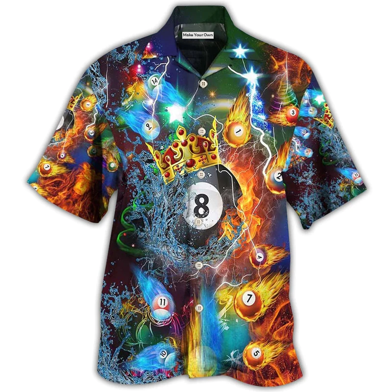 Billiard Fire Water Christmas Hawaiian Shirt For Resort Getaways And Comfortable Summer Activities