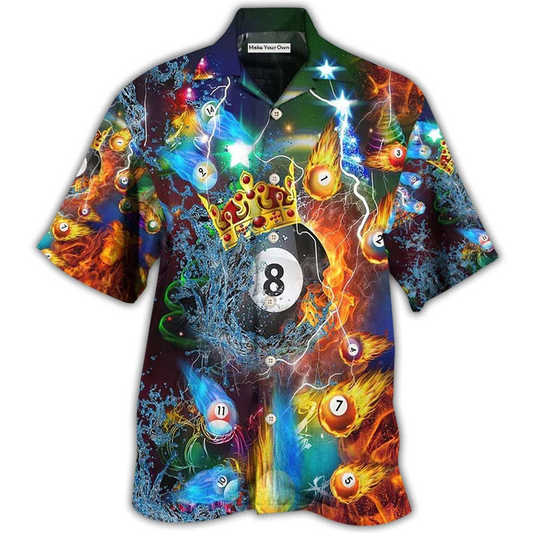 Billiard Fire Water Christmas Hawaiian Shirt For Resort Getaways And Comfortable Summer Activities