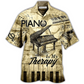 Piano Music Therapy Hawaiian Shirt Design View For Casual Summer Styling