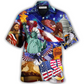 American Independence Day Hawaiian Shirt Artwork Detail For Resort Trips And Outdoor Activities