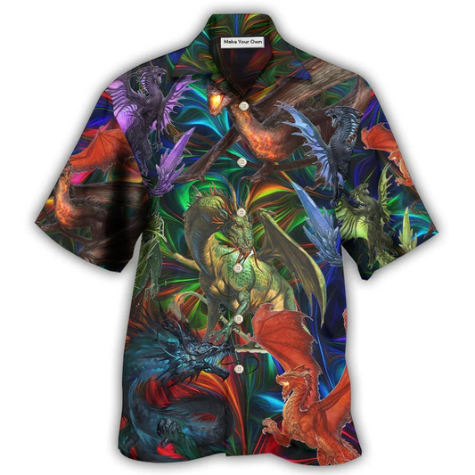 Dragon Unreal Hawaiian Shirt Design View For Casual Summer Styling