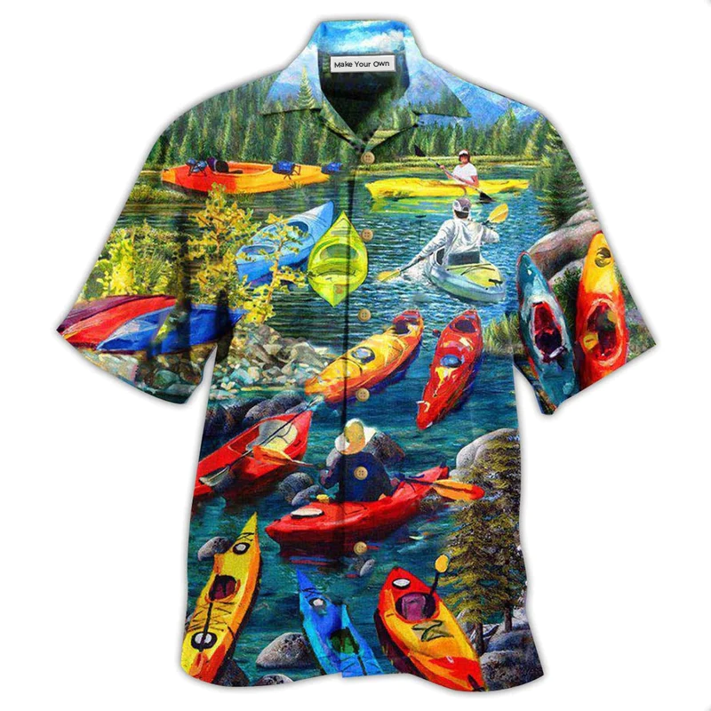 Kayaking Wet Hawaiian Shirt For Beach Parties And Weekend Getaways