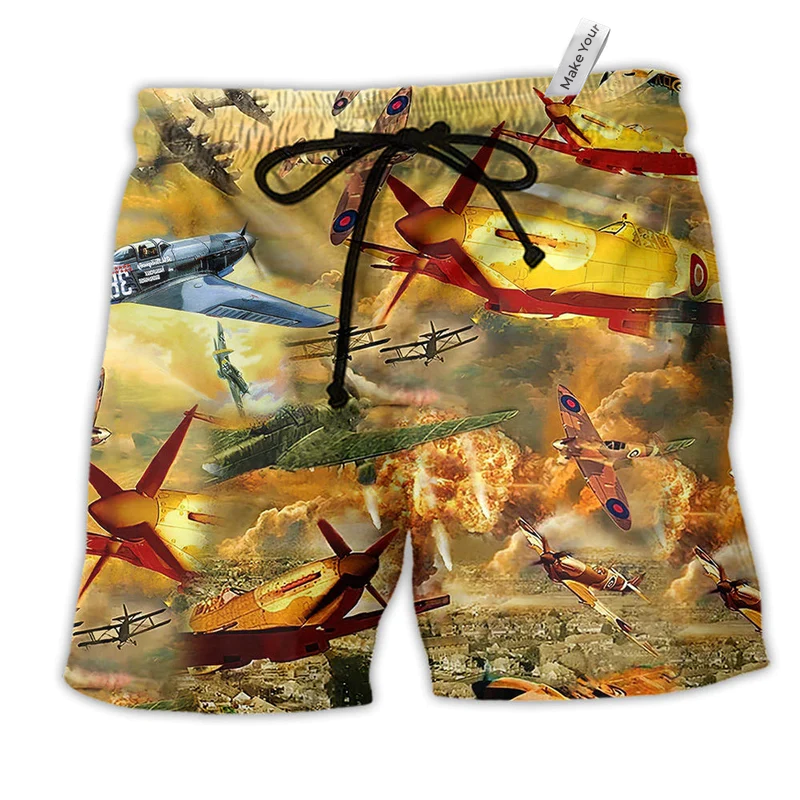 Aircraft Sky Beach Shorts For Oceanfront Escapes And Travel Ready Comfort
