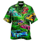 Green Classic Car Hawaiian Shirt For Tropical Getaways Outdoor Fun And Everyday Wear