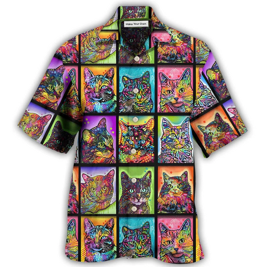 Cat Sykel Cats Kitty Hawaiian Shirt Pattern View For Relaxed Warm Weather Outfits