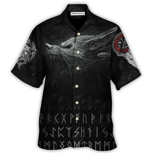 Black Norse Warrior Blood Hawaiian Shirt Design View For Resort Travel And Thoughtful Gifting