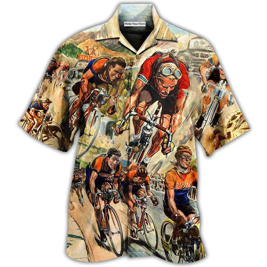 Bicycle Ride Racing Hawaiian Shirt Artwork Detail For Tropical Trips And Casual Outings