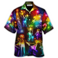 Happy Neon Christmas Family Tree Light Hawaiian Shirt Design View For Casual Summer Styling
