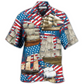 Sailing American Independence Day Hawaiian Shirt Pattern View For Relaxed Warm Weather Outfits