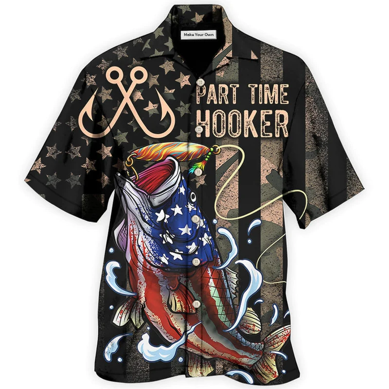 Fishing Part Hooker Hawaiian Shirt Artwork Detail For Tropical Trips And Casual Outings