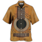 Retro Guitar Old Music Hawaiian Shirt Pattern Detail For Vacation Travel And Daily Wear